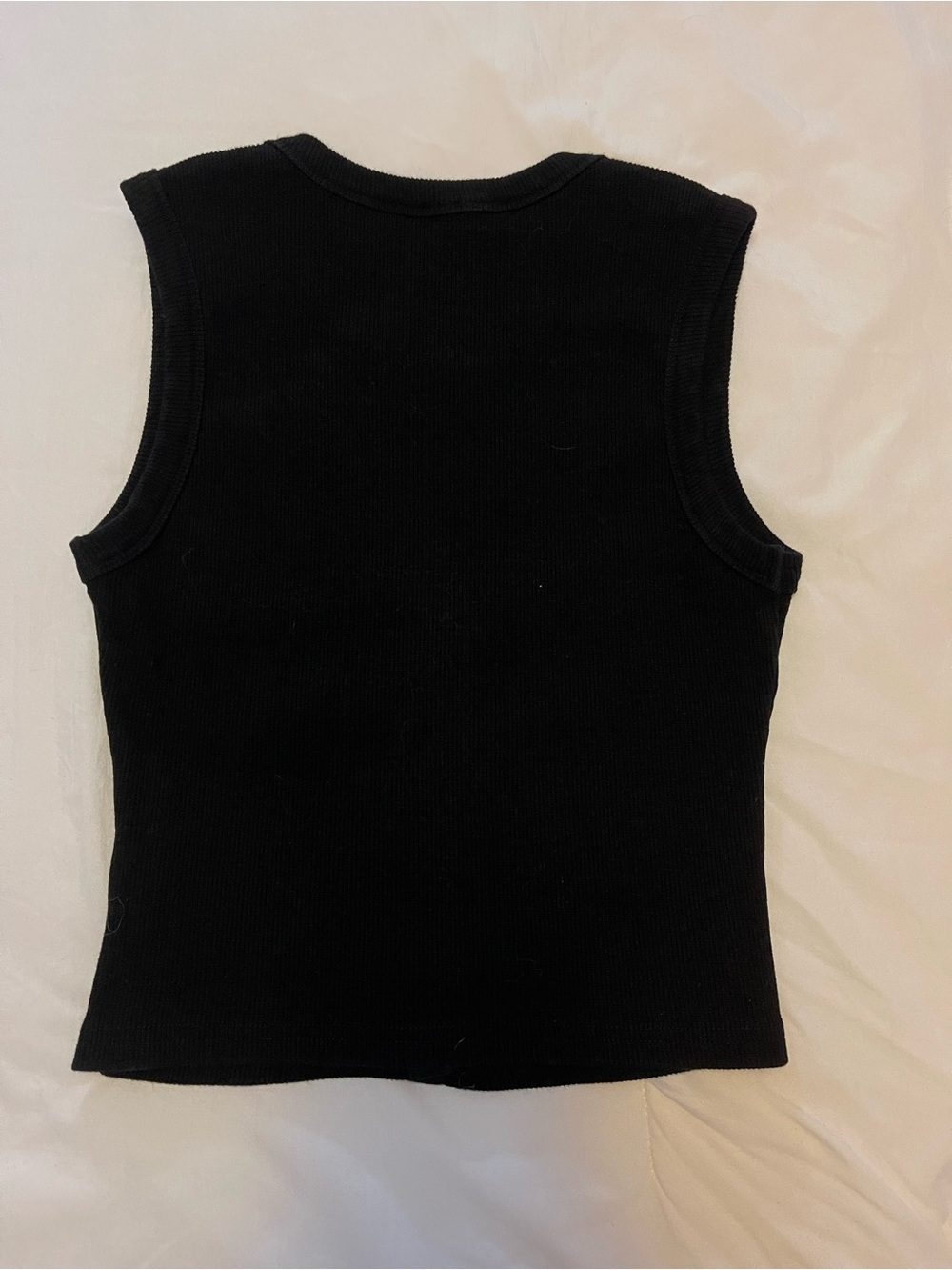 Edikted Black Ribbed Button-Up Tank - Picture 3 of 3